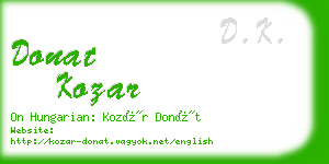 donat kozar business card